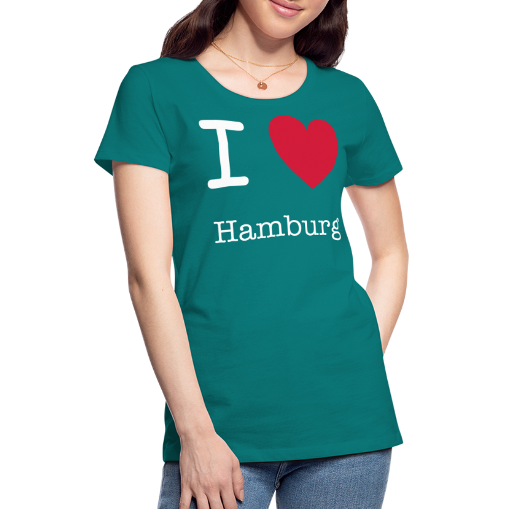 Frauen Premium T-Shirt - I Love Hamburg Maritim Spruch Design - Divablau