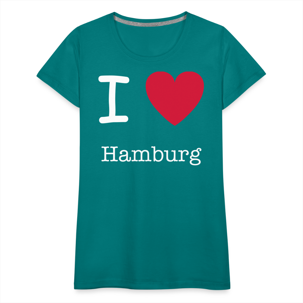 Frauen Premium T-Shirt - I Love Hamburg Maritim Spruch Design - Divablau