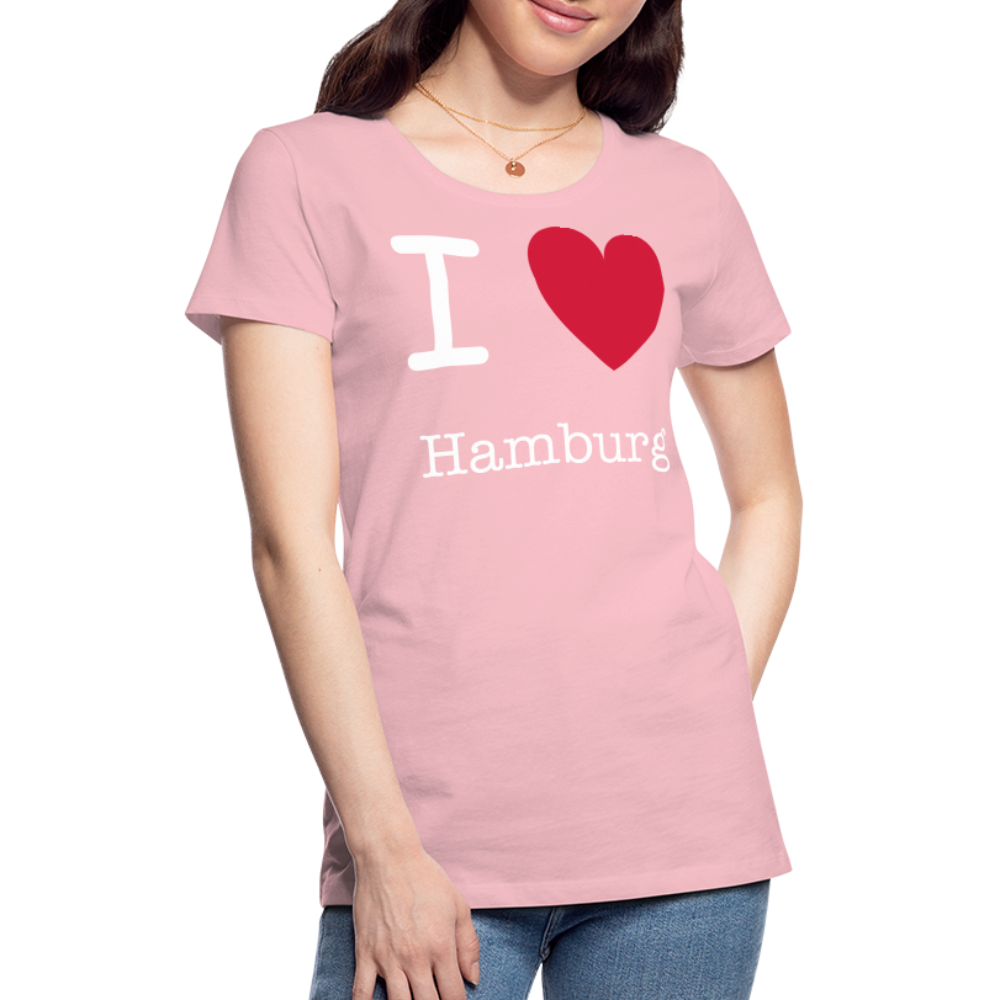 Frauen Premium T-Shirt - I Love Hamburg Maritim Spruch Design - Hellrosa