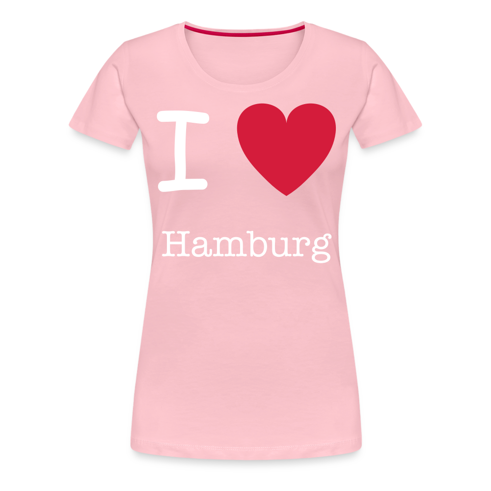 Frauen Premium T-Shirt - I Love Hamburg Maritim Spruch Design - Hellrosa