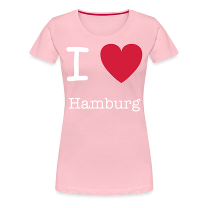 Frauen Premium T-Shirt - I Love Hamburg Maritim Spruch Design - Hellrosa