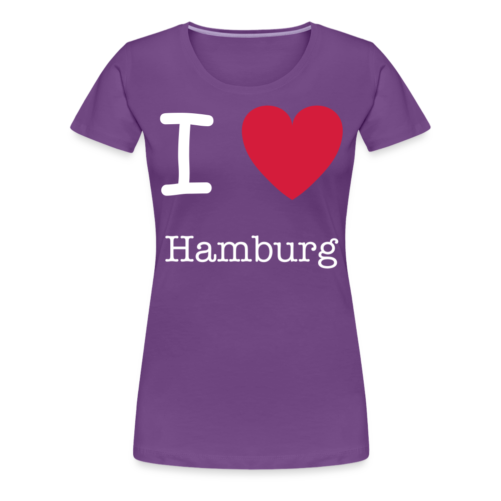 Frauen Premium T-Shirt - I Love Hamburg Maritim Spruch Design - Lila