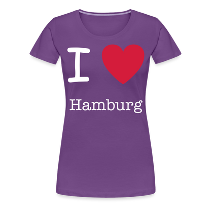 Frauen Premium T-Shirt - I Love Hamburg Maritim Spruch Design - Lila