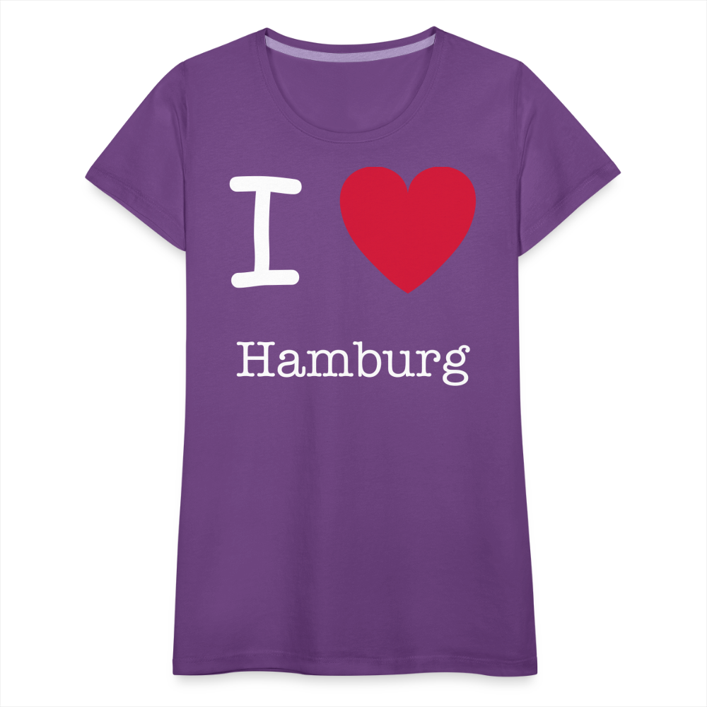 Frauen Premium T-Shirt - I Love Hamburg Maritim Spruch Design - Lila