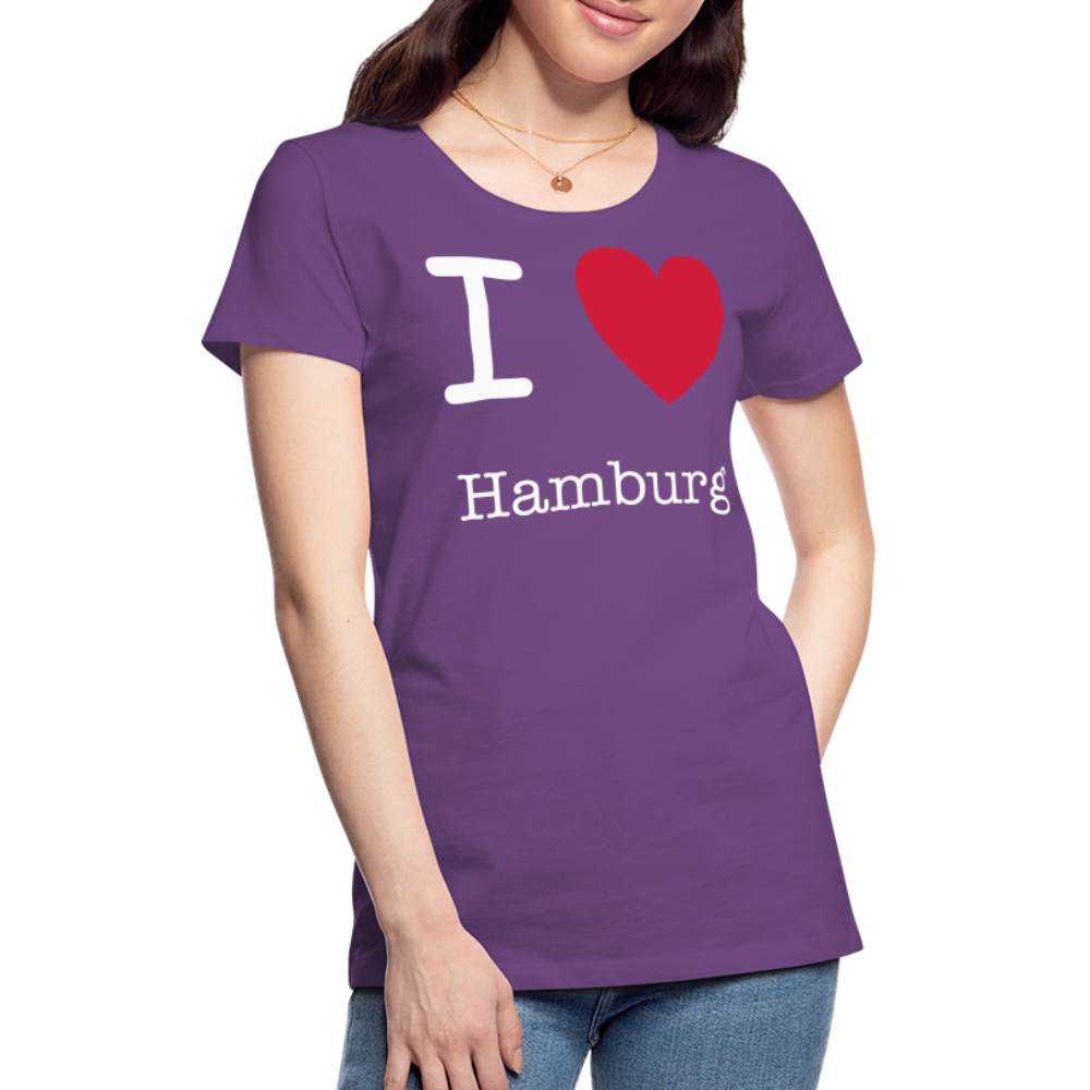 Frauen Premium T-Shirt - I Love Hamburg Maritim Spruch Design - Lila