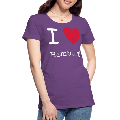 Frauen Premium T-Shirt - I Love Hamburg Maritim Spruch Design - Lila