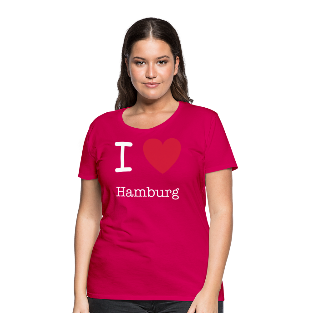 Frauen Premium T-Shirt - I Love Hamburg Maritim Spruch Design - dunkles Pink