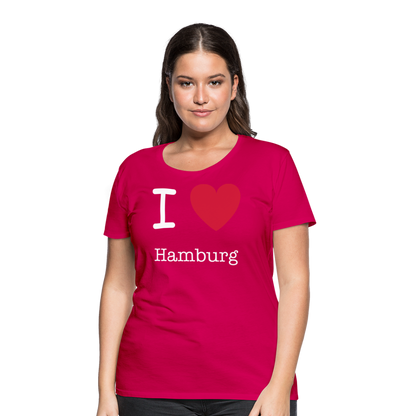 Frauen Premium T-Shirt - I Love Hamburg Maritim Spruch Design - dunkles Pink