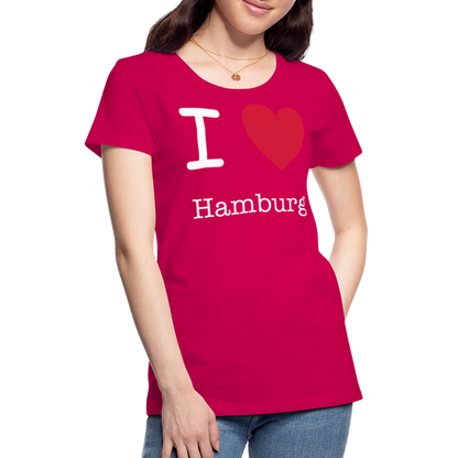 Frauen Premium T-Shirt - I Love Hamburg Maritim Spruch Design - dunkles Pink