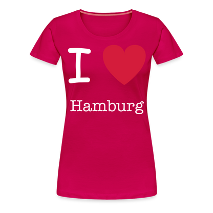 Frauen Premium T-Shirt - I Love Hamburg Maritim Spruch Design - dunkles Pink