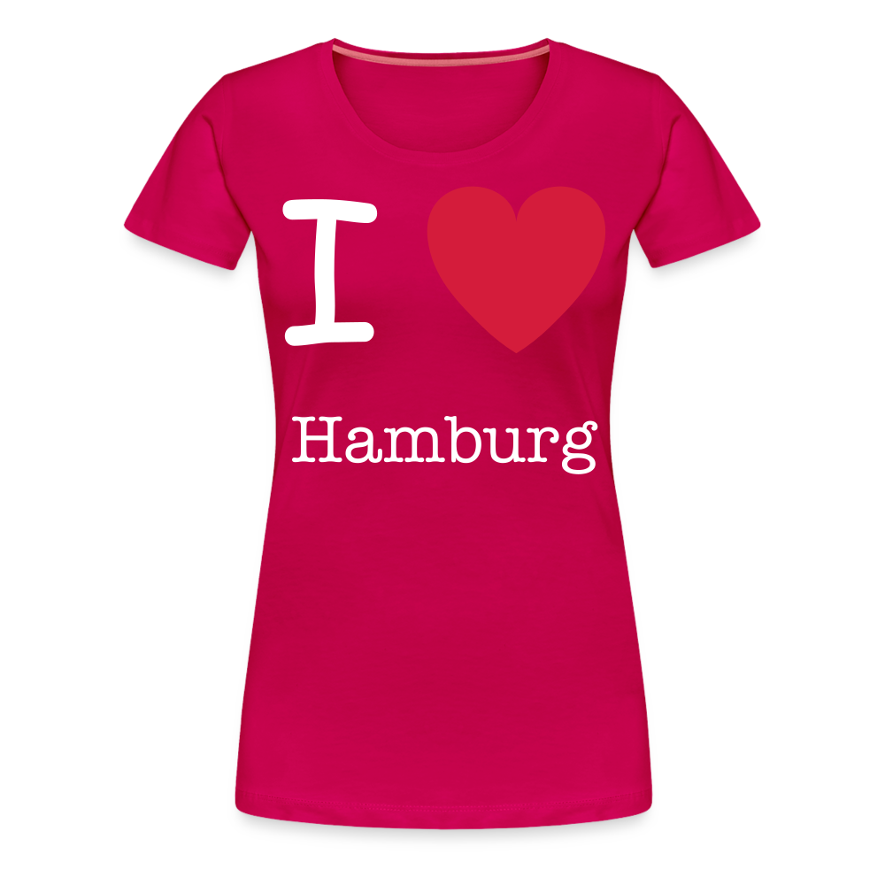 Frauen Premium T-Shirt - I Love Hamburg Maritim Spruch Design - dunkles Pink