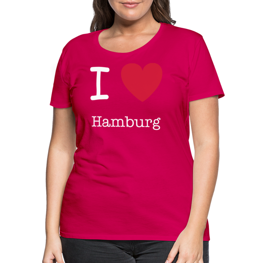 Frauen Premium T-Shirt - I Love Hamburg Maritim Spruch Design - dunkles Pink