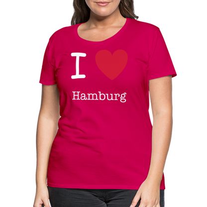 Frauen Premium T-Shirt - I Love Hamburg Maritim Spruch Design - dunkles Pink