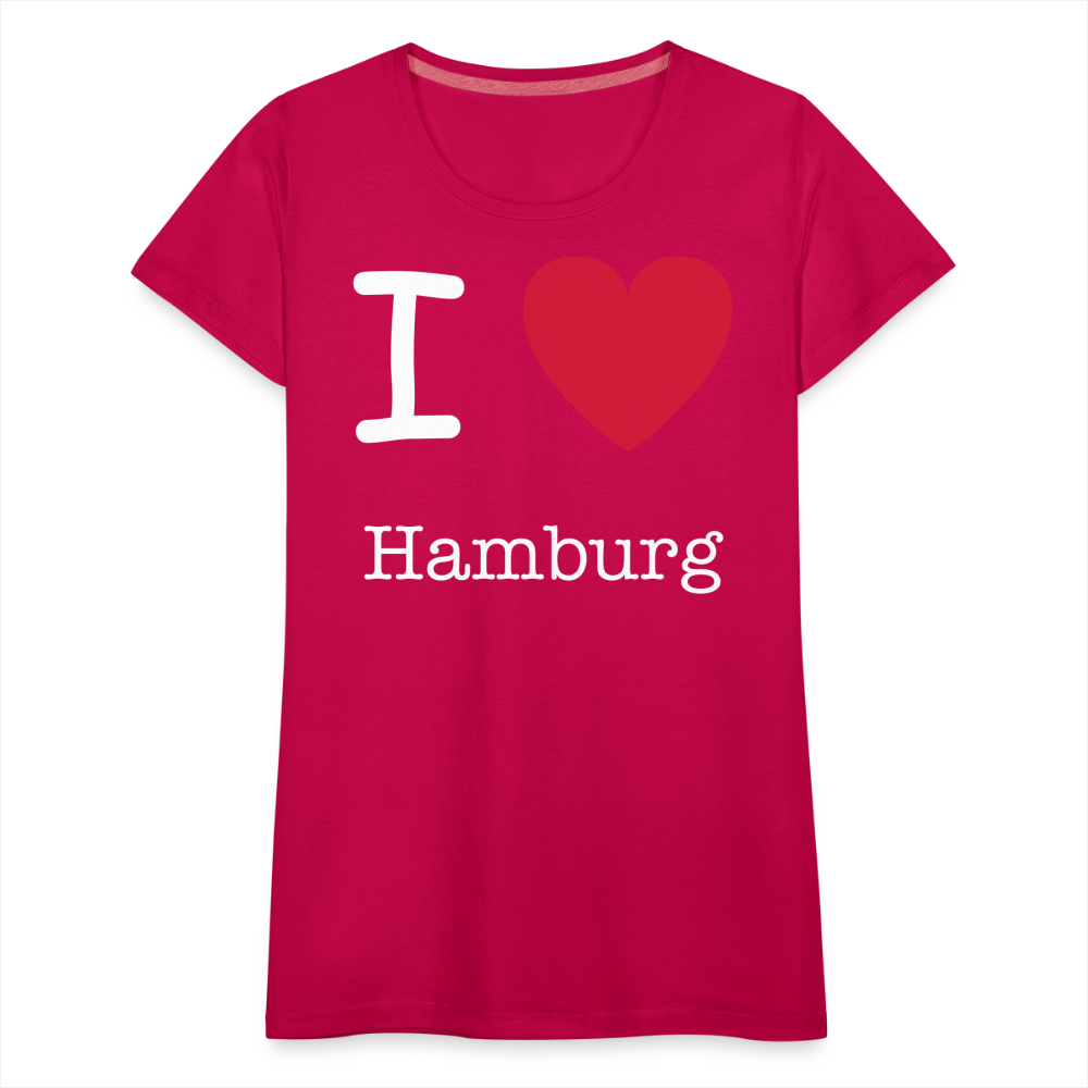 Frauen Premium T-Shirt - I Love Hamburg Maritim Spruch Design - dunkles Pink