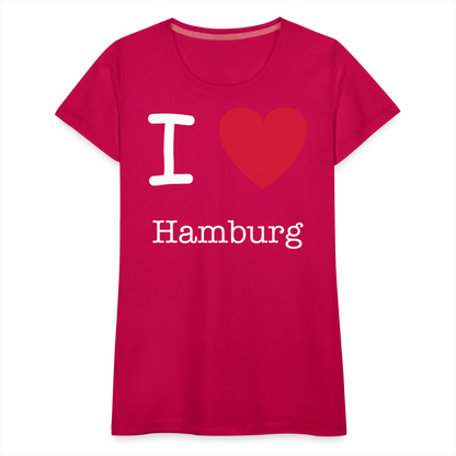 Frauen Premium T-Shirt - I Love Hamburg Maritim Spruch Design - dunkles Pink