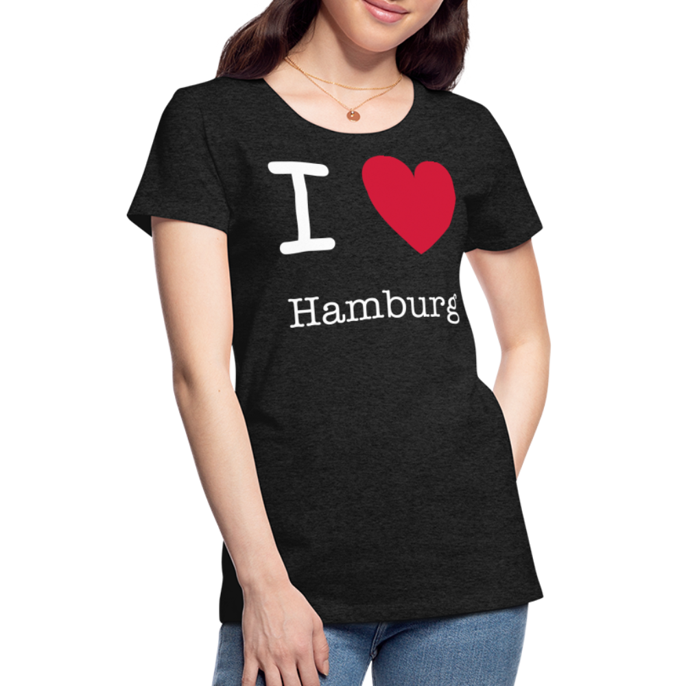 Frauen Premium T-Shirt - I Love Hamburg Maritim Spruch Design - Anthrazit