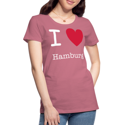 Frauen Premium T-Shirt - I Love Hamburg Maritim Spruch Design - Malve