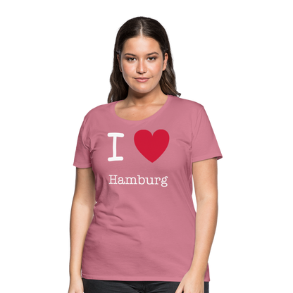 Frauen Premium T-Shirt - I Love Hamburg Maritim Spruch Design - Malve