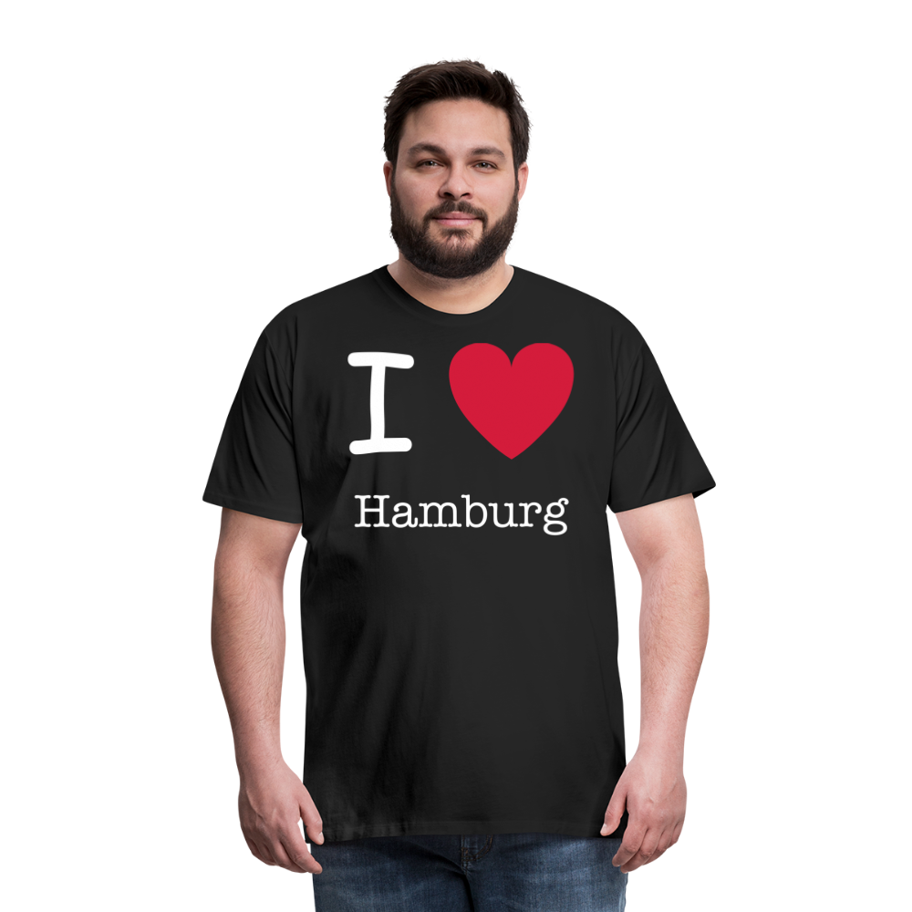 Männer Premium T-Shirt - I Love Hamburg Spruch Design - Schwarz