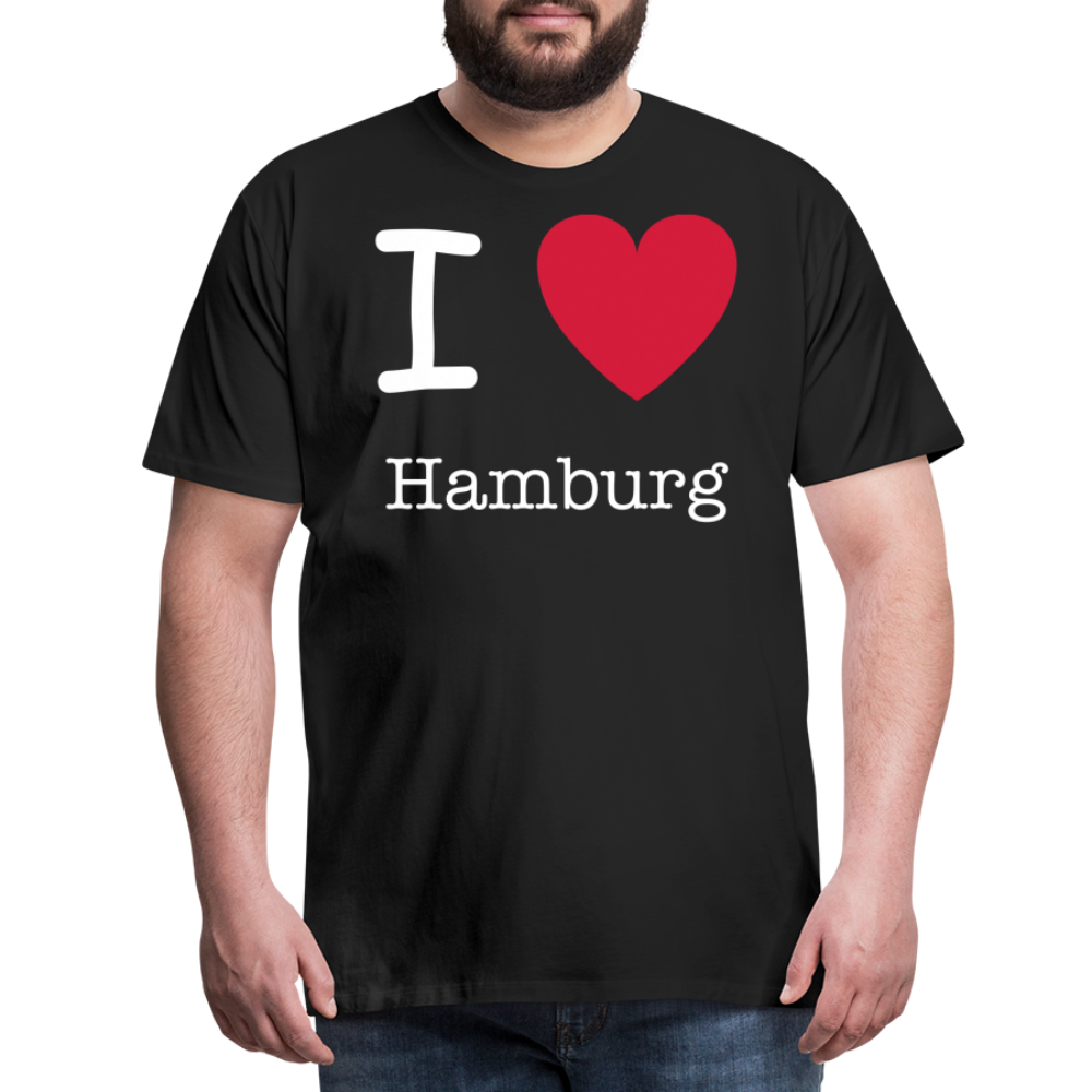 Männer Premium T-Shirt - I Love Hamburg Spruch Design - Schwarz