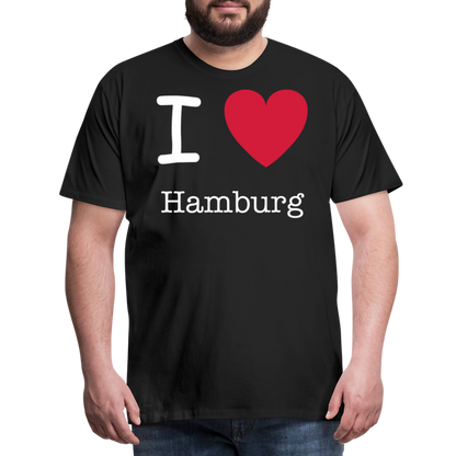 Männer Premium T-Shirt - I Love Hamburg Spruch Design - Schwarz