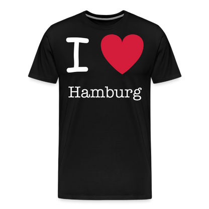 Männer Premium T-Shirt - I Love Hamburg Spruch Design - Schwarz