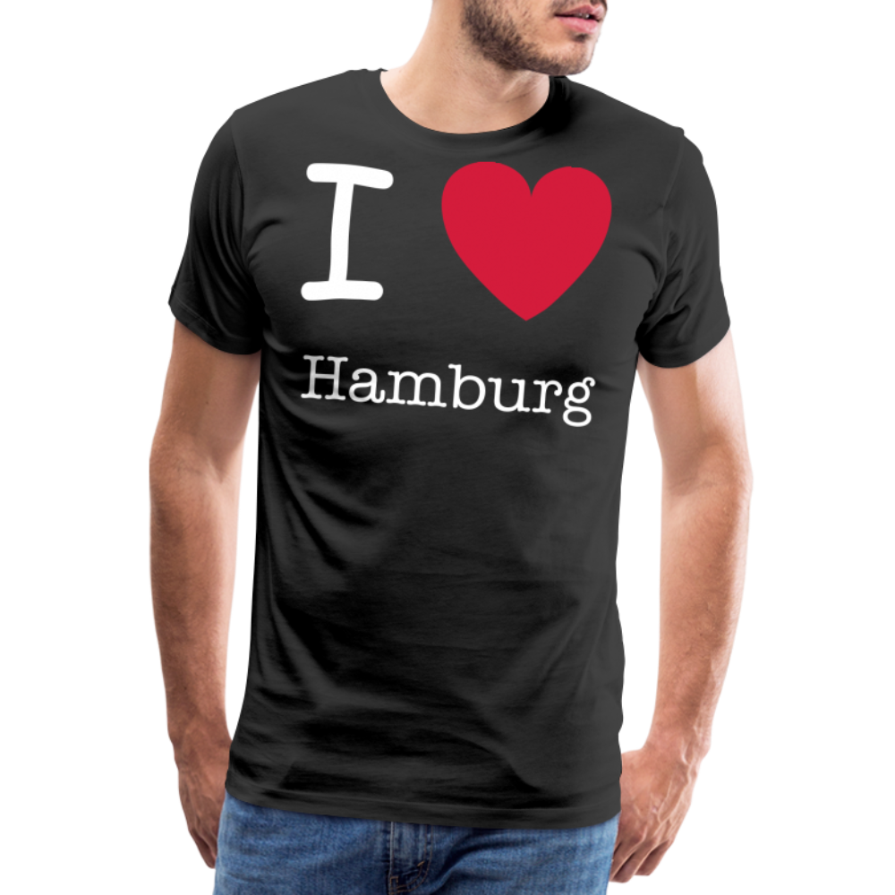 Männer Premium T-Shirt - I Love Hamburg Spruch Design - Schwarz