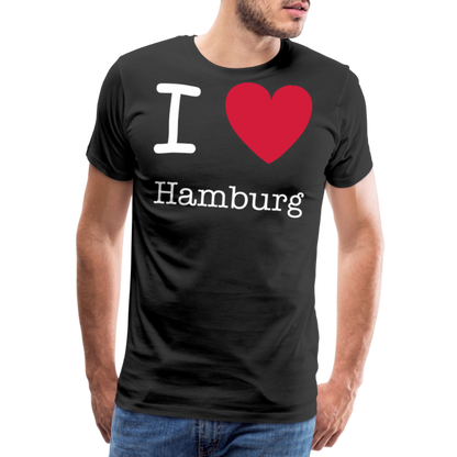 Männer Premium T-Shirt - I Love Hamburg Spruch Design - Schwarz