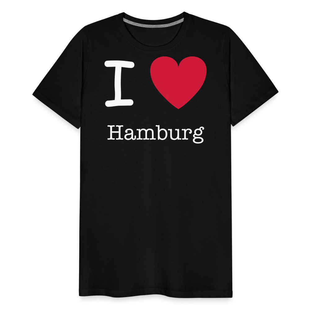 Männer Premium T-Shirt - I Love Hamburg Spruch Design - Schwarz