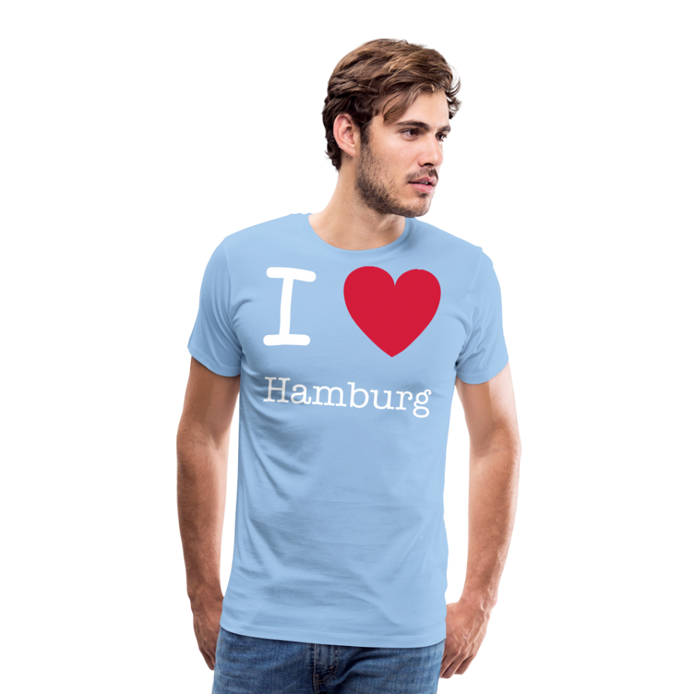 Männer Premium T-Shirt - I Love Hamburg Spruch Design - Sky