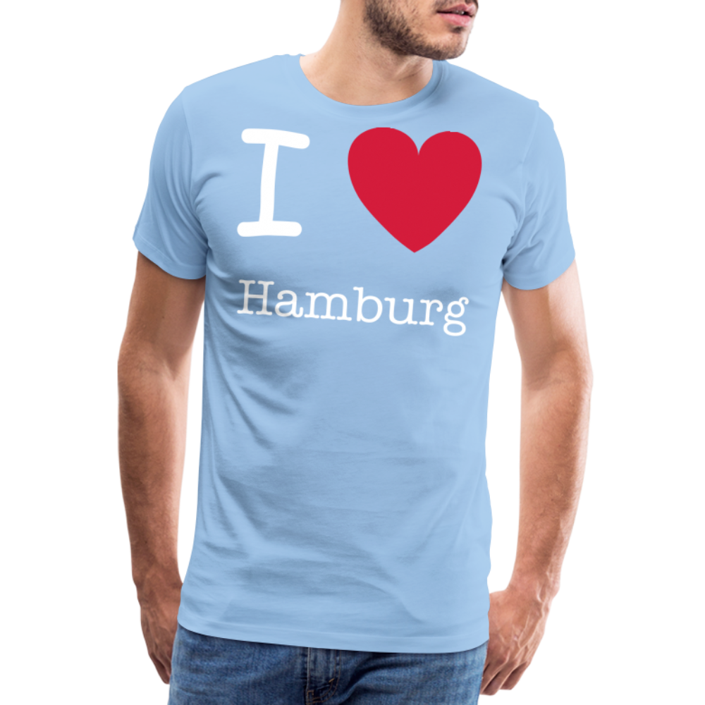 Männer Premium T-Shirt - I Love Hamburg Spruch Design - Sky