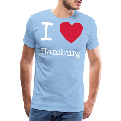 Männer Premium T-Shirt - I Love Hamburg Spruch Design - Sky