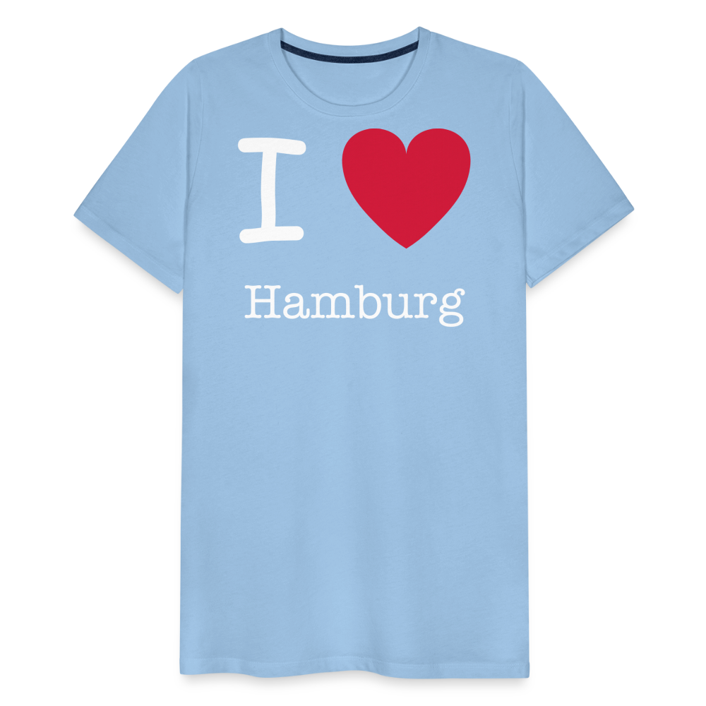 Männer Premium T-Shirt - I Love Hamburg Spruch Design - Sky