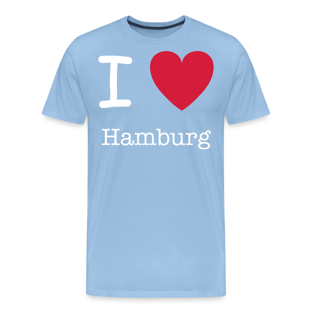 Männer Premium T-Shirt - I Love Hamburg Spruch Design - Sky