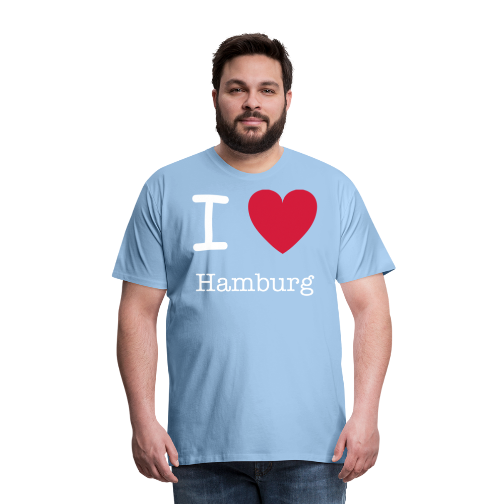 Männer Premium T-Shirt - I Love Hamburg Spruch Design - Sky