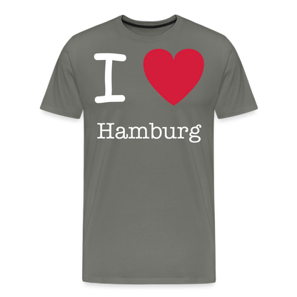 Männer Premium T-Shirt - I Love Hamburg Spruch Design - Asphalt