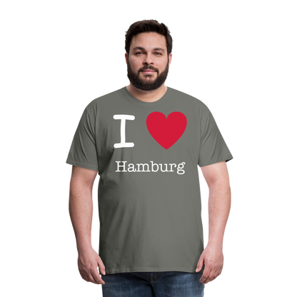 Männer Premium T-Shirt - I Love Hamburg Spruch Design - Asphalt