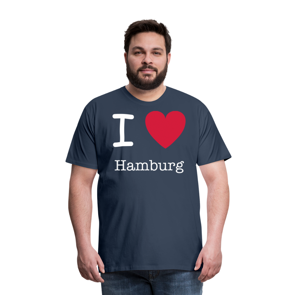 Männer Premium T-Shirt - I Love Hamburg Spruch Design - Navy