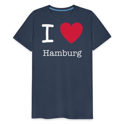 Männer Premium T-Shirt - I Love Hamburg Spruch Design - Navy