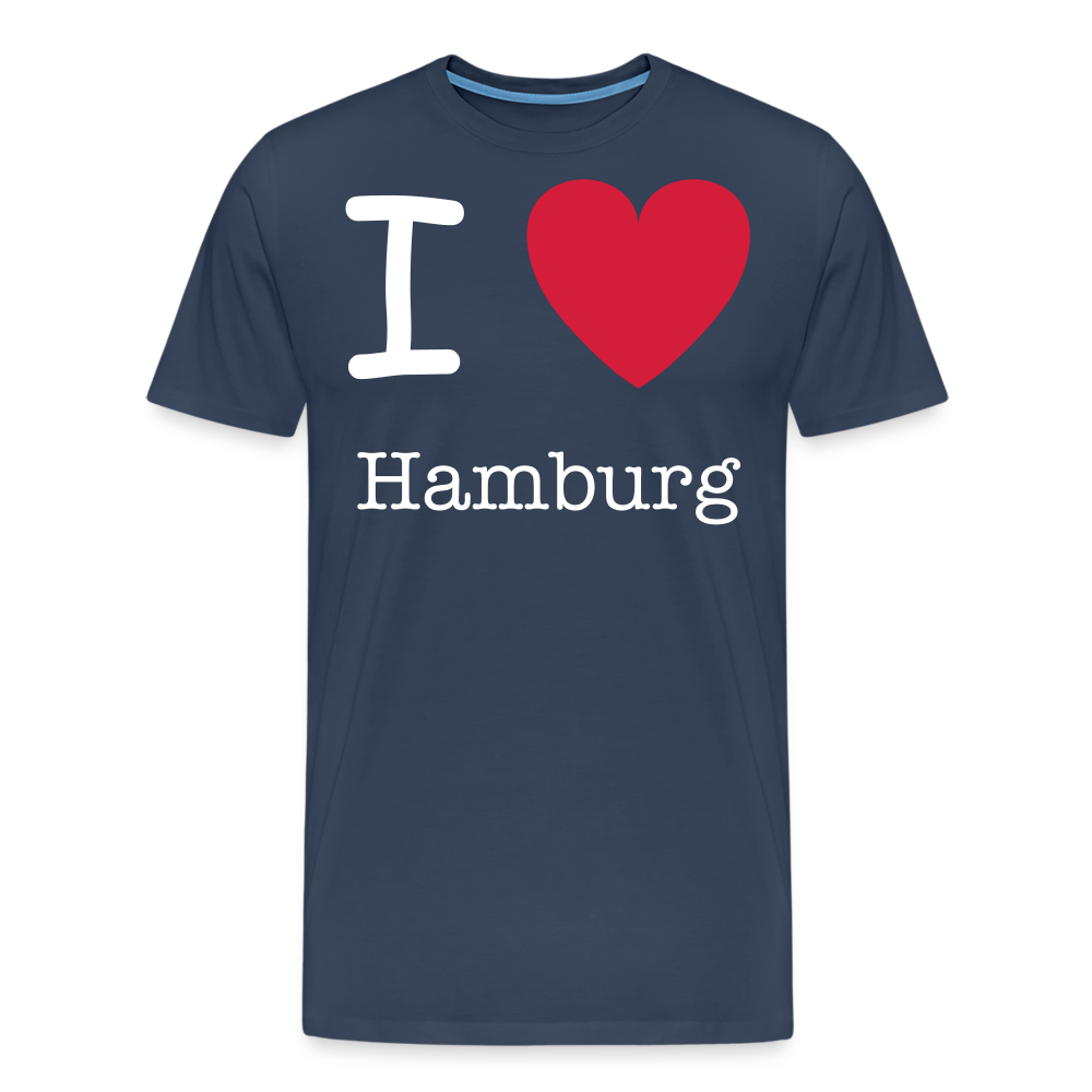 Männer Premium T-Shirt - I Love Hamburg Spruch Design - Navy