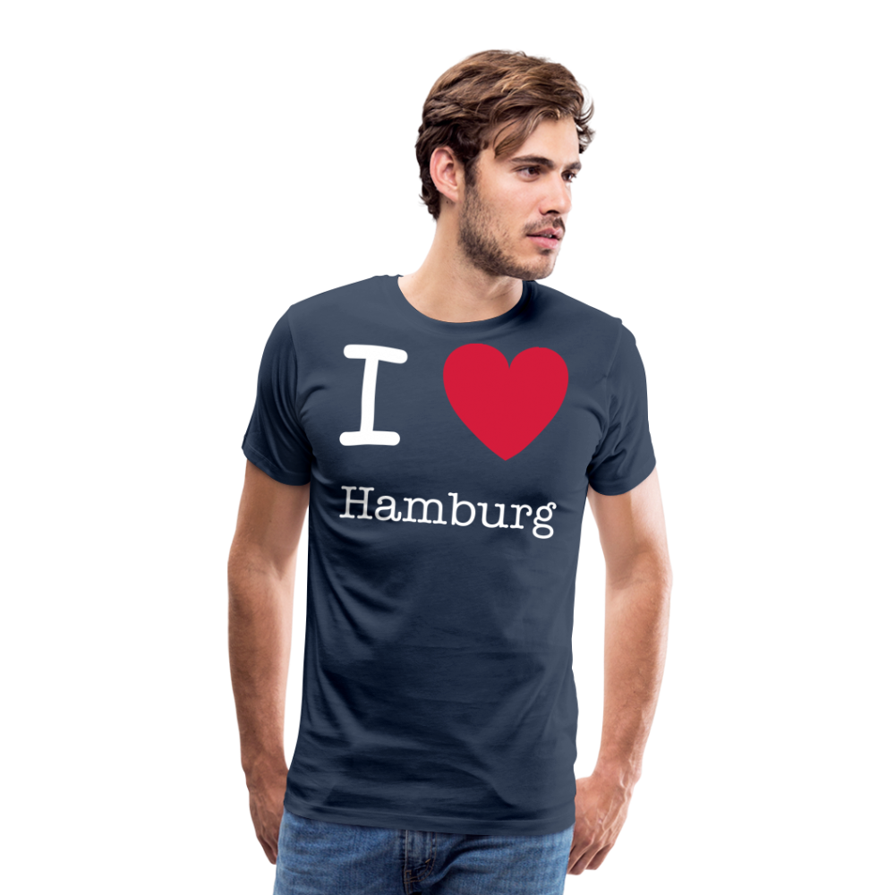 Männer Premium T-Shirt - I Love Hamburg Spruch Design - Navy