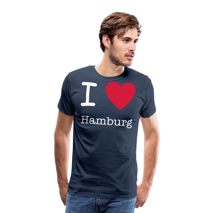 Männer Premium T-Shirt - I Love Hamburg Spruch Design - Navy