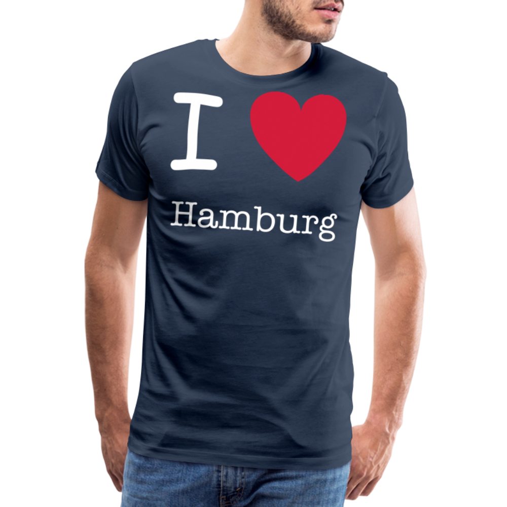 Männer Premium T-Shirt - I Love Hamburg Spruch Design - Navy