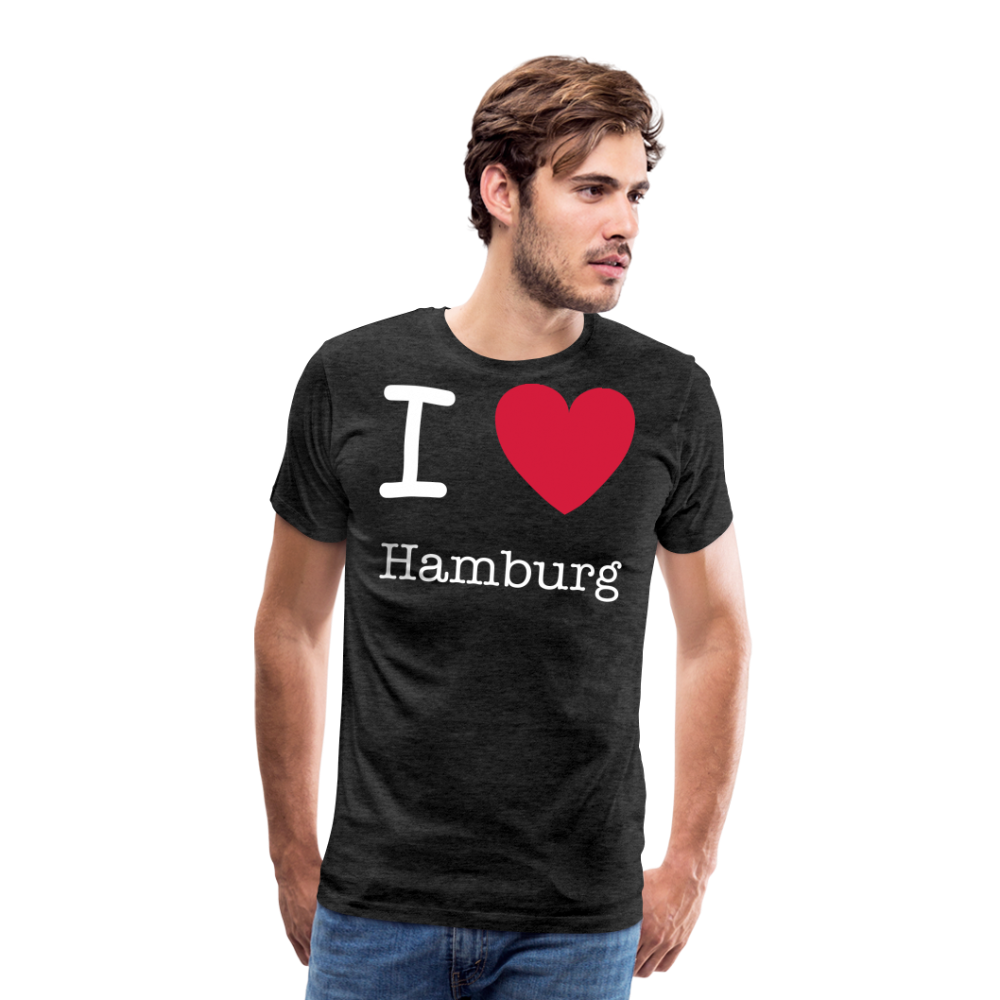 Männer Premium T-Shirt - I Love Hamburg Spruch Design - Anthrazit