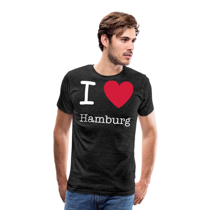 Männer Premium T-Shirt - I Love Hamburg Spruch Design - Anthrazit