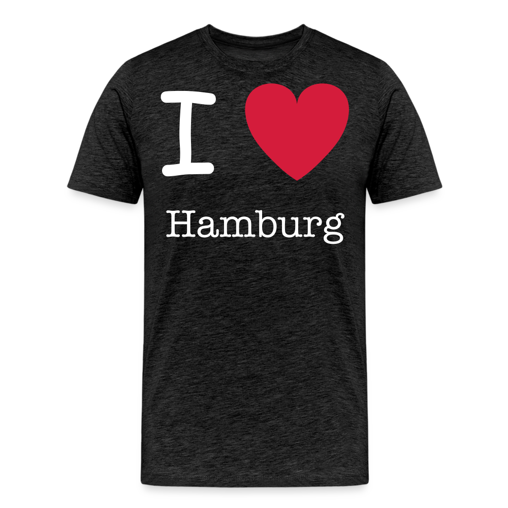 Männer Premium T-Shirt - I Love Hamburg Spruch Design - Anthrazit