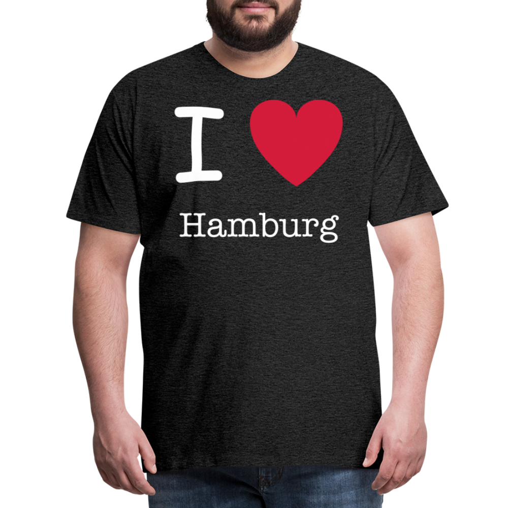 Männer Premium T-Shirt - I Love Hamburg Spruch Design - Anthrazit