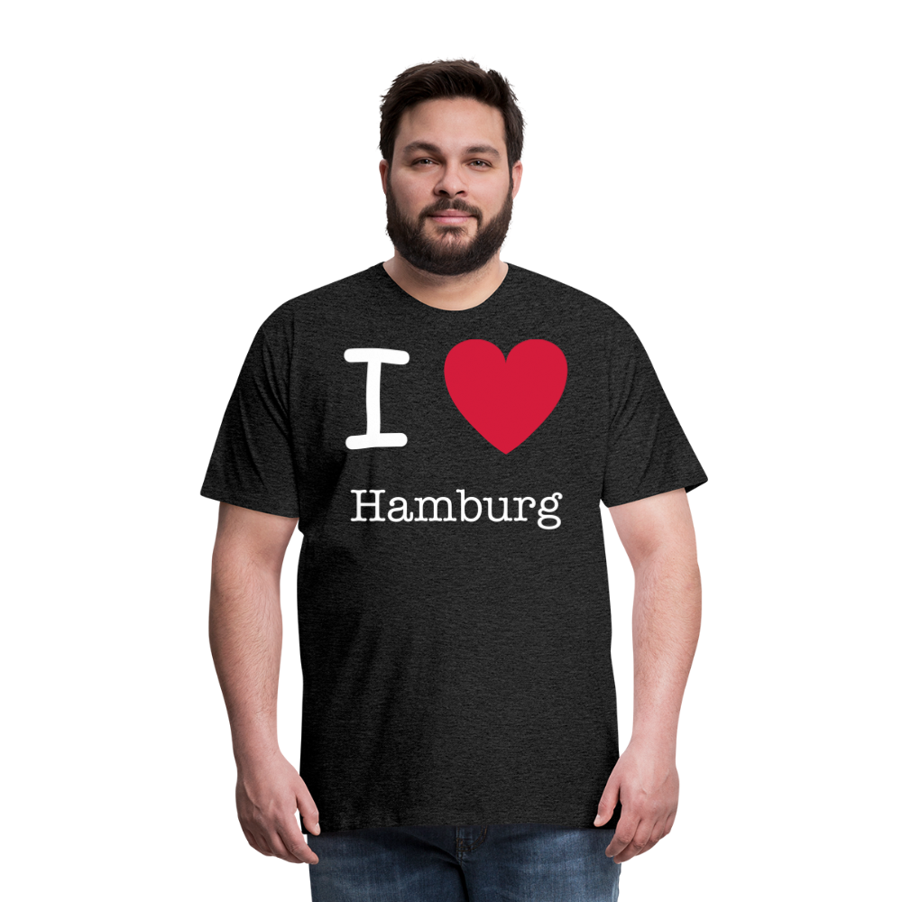 Männer Premium T-Shirt - I Love Hamburg Spruch Design - Anthrazit