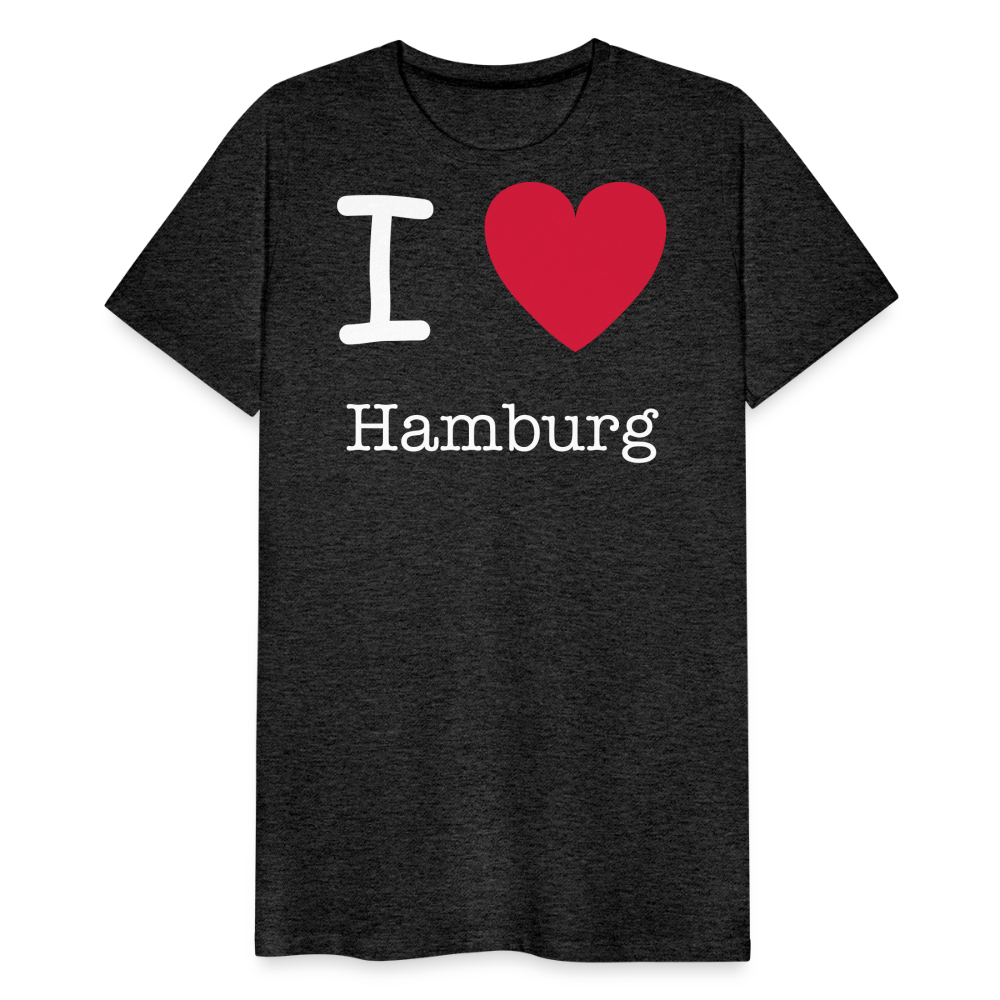 Männer Premium T-Shirt - I Love Hamburg Spruch Design - Anthrazit