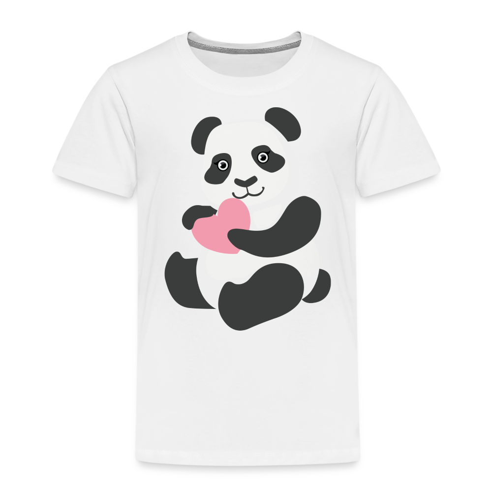 Kinder Premium T-Shirt - Panda mit Herz - weiß